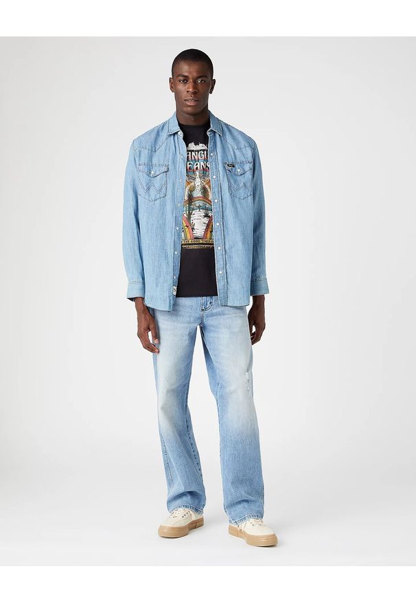 Wrangler - WRANGLER LS WORKSHIRT MĘSKA KOSZULA JEANSOWA LIGHT HEMP W5D1BNH97 112146111. Materiał: jeans