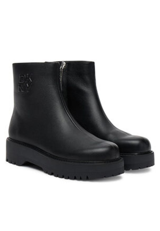 DKNY Botki Binyamin K3529944 Czarny. Kolor: czarny. Materiał: skóra