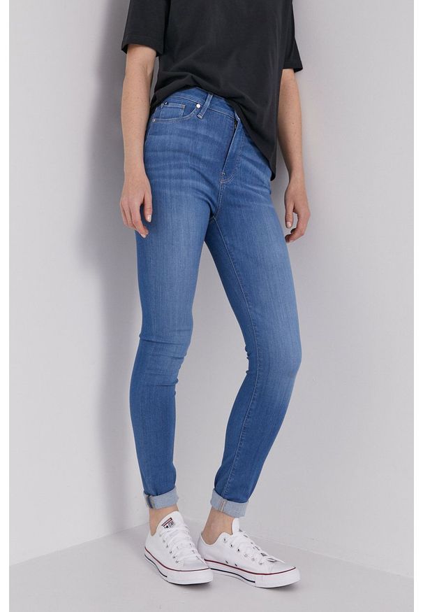 TOMMY HILFIGER - Tommy Hilfiger Jeansy Harlem damskie high waist. Stan: podwyższony. Kolor: niebieski