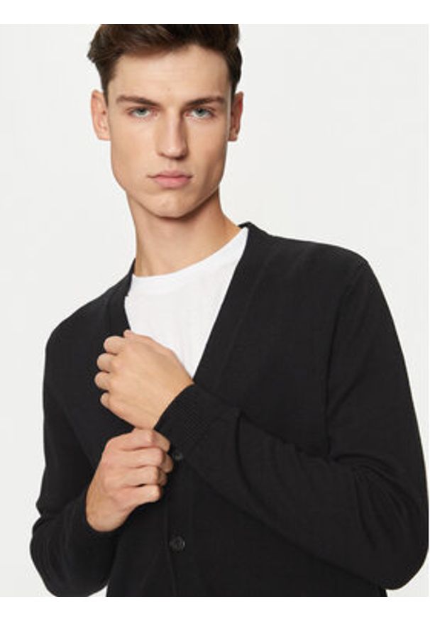 Replay - REPLAY Kardigan UK4456.000.G23138B Czarny Regular Fit. Kolor: czarny. Materiał: bawełna