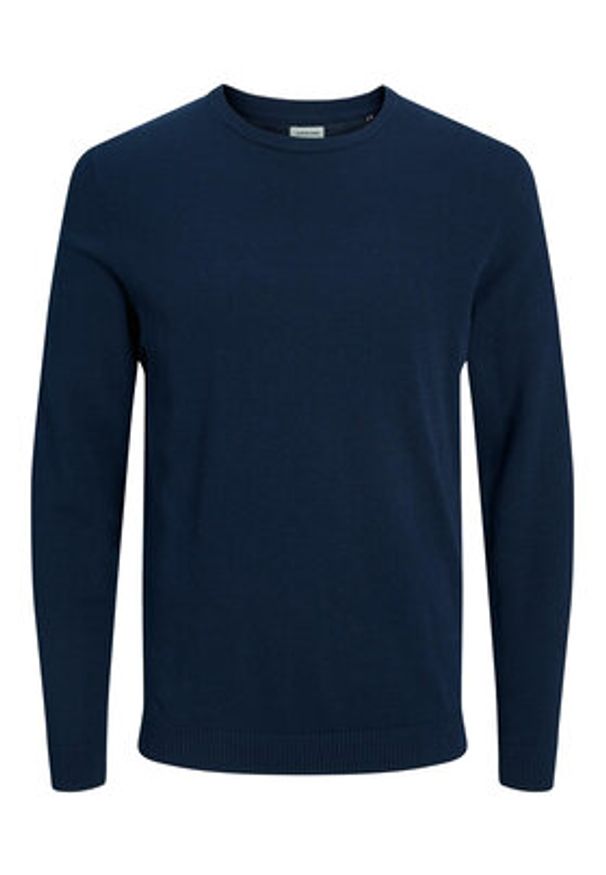 Jack & Jones Sweter 12137190 Granatowy Regular Fit. Kolor: niebieski. Materiał: bawełna