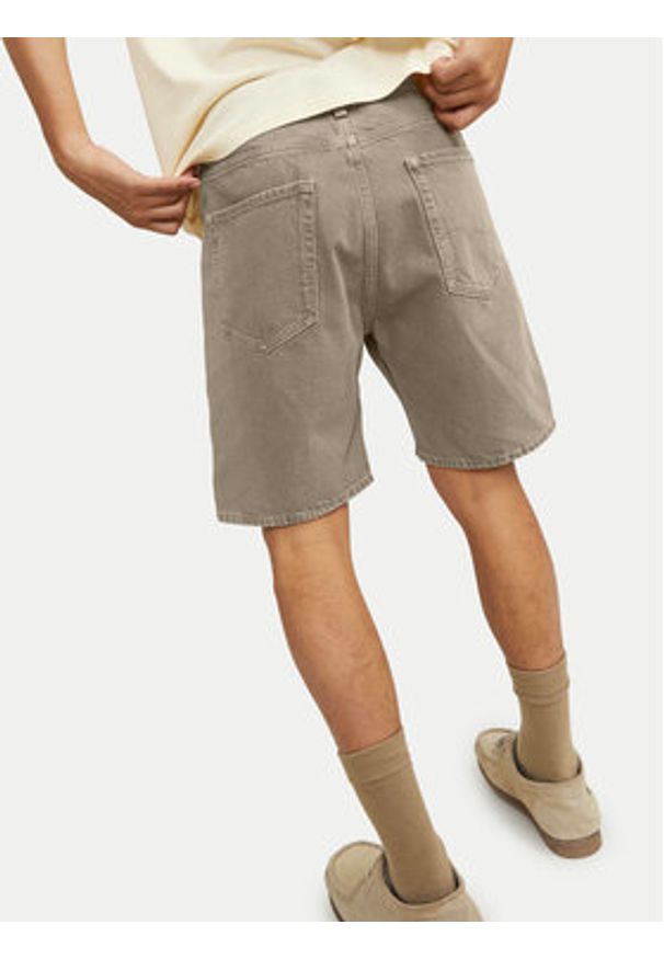 Jack & Jones - Jack&Jones Szorty jeansowe Tony 12249043 Beżowy Loose Fit. Kolor: beżowy. Materiał: bawełna