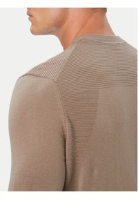 BOSS Sweter KN_Momentum 50558351 Beżowy ciemny Regular Fit. Kolor: beżowy. Materiał: bawełna #3