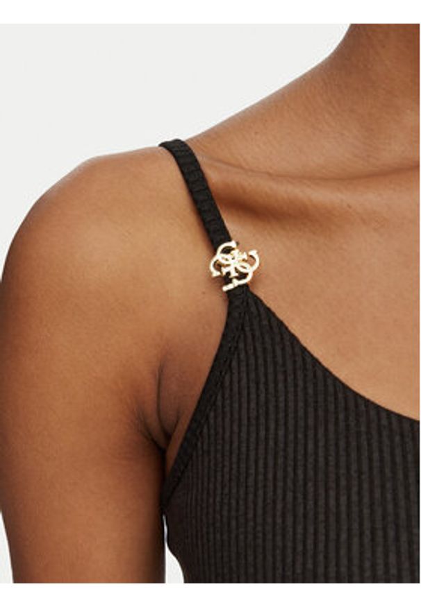 Guess Top E6GP01 KG322 Czarny Slim Fit. Kolor: czarny. Materiał: syntetyk