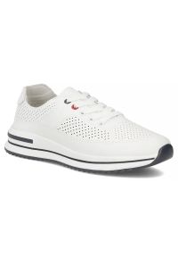 Skórzane półbuty damskie ażurowe białe Filippo DP7608/26 WH. Kolor: biały. Materiał: skóra. Wzór: ażurowy #1