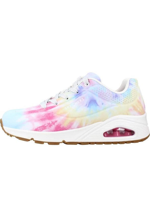 skechers - Buty do chodzenia damskie Skechers Hyped Hippie. Okazja: na co dzień. Zapięcie: sznurówki. Kolor: różowy. Materiał: materiał. Szerokość cholewki: normalna. Sport: turystyka piesza