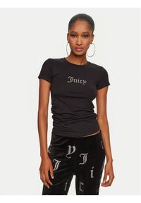 Juicy Couture T-Shirt Dot Ruched JCWCT24311 Czarny Slim Fit. Kolor: czarny