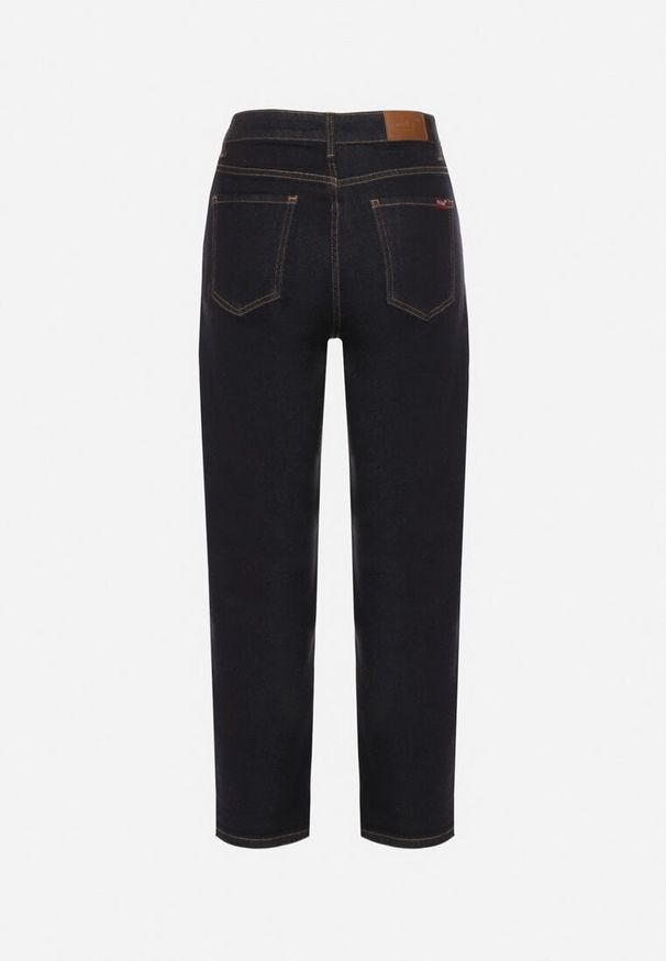 Born2be - Granatowe Klasyczne Jeansy o Kroju Mom Fit Amartia. Okazja: na co dzień. Kolor: niebieski. Styl: klasyczny