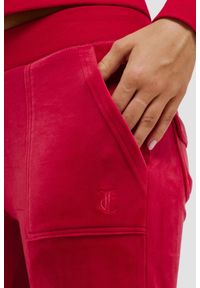 Juicy Couture - JUICY COUTURE Czerwone damskie spodnie dresowe Layla Low Rise, Rozmiar M. Kolor: czerwony. Materiał: dresówka #2
