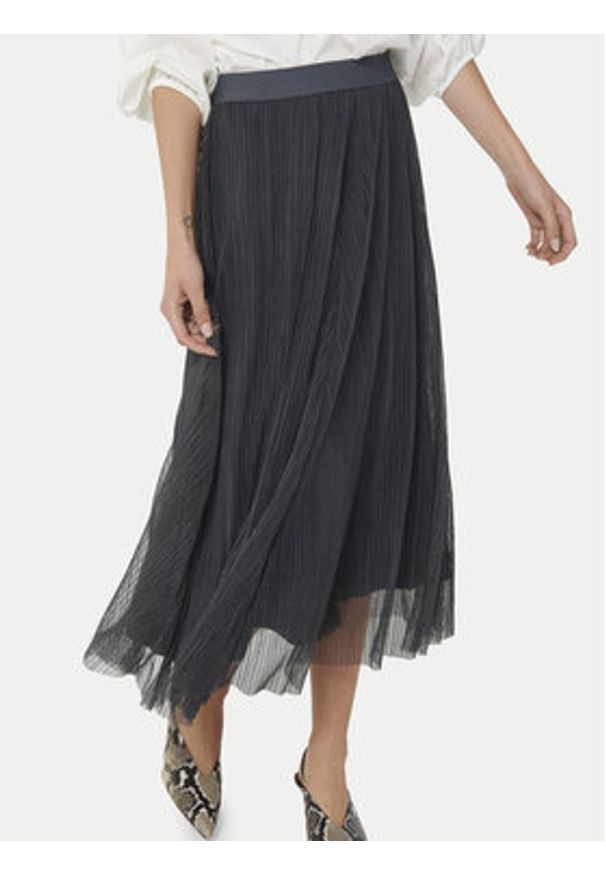 only - ONLY Spódnica midi Lavina 15214303 Szary Regular Fit. Kolor: szary. Materiał: syntetyk