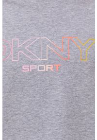 DKNY - Dkny Bluza DP1T8023 damska kolor szary z kapturem z nadrukiem. Typ kołnierza: kaptur. Kolor: szary. Wzór: nadruk #4
