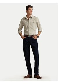 Polo Ralph Lauren Koszula 710852744004 Beżowy Slim Fit. Typ kołnierza: polo. Kolor: beżowy. Materiał: bawełna #4