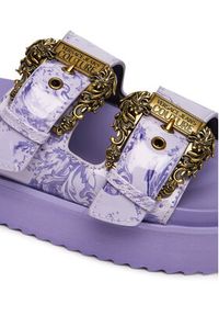 Versace Jeans Couture Klapki 80VA3SM1 ZS366 338 Fioletowy. Kolor: fioletowy. Materiał: skóra #2
