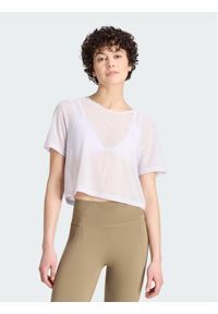 Adidas - adidas T-Shirt Strength Essentials Workout Boxy Mesh KT3828 Biały Relaxed Fit. Kolor: biały. Materiał: syntetyk #1