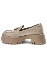 Beżowe Mokasyny Armodo Stylowe Buty Damskie. Zapięcie: bez zapięcia. Kolor: beżowy. Materiał: nubuk, materiał. Styl: elegancki #3