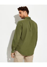 Ralph Lauren - RALPH LAUREN - Koszula Custom Fit khaki. Typ kołnierza: polo. Kolor: zielony. Materiał: bawełna. Wzór: haft #4