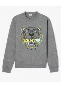 Kenzo - KENZO - Bluza z tygrysem Limited. Kolor: szary. Materiał: bawełna. Wzór: haft, melanż #5