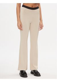 Liu Jo Sport Spodnie materiałowe TA4011 MS014 Beżowy Bootcut Fit. Kolor: beżowy. Materiał: wiskoza. Styl: sportowy #1