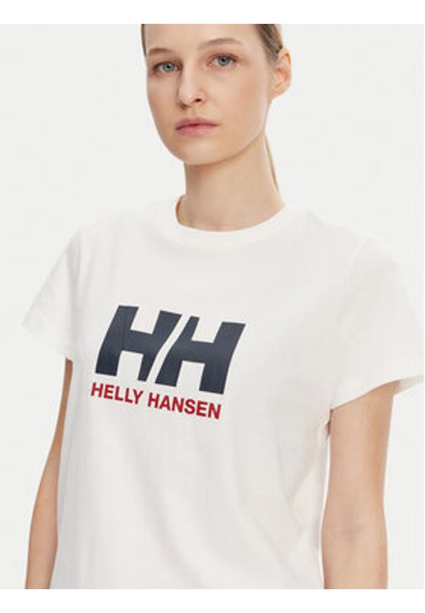 Helly Hansen T-Shirt Logo 54593 Biały Regular Fit. Kolor: biały. Materiał: bawełna