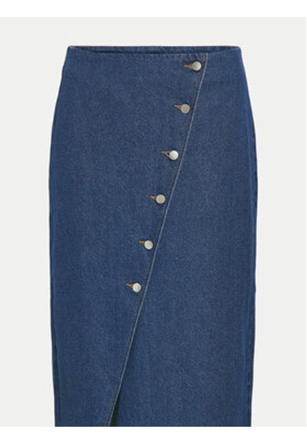 Vila Spódnica jeansowa Sym 14099725 Niebieski Regular Fit. Kolor: niebieski. Materiał: bawełna