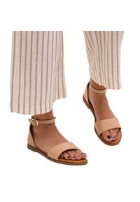 eVento - Evento Beżowe sandały z zakrytą piętą Sema beżowy. Okazja: na co dzień. Nosek buta: okrągły. Kolor: beżowy. Sezon: lato. Styl: casual #3