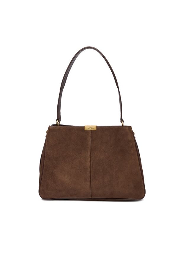 TOMMY HILFIGER - Tommy Hilfiger Torebka Casual Leather Shoulder Bag Sued AW0AW18201 Brązowy. Kolor: brązowy. Materiał: skórzane, zamszowe. Styl: casual