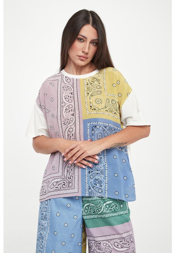 Weekend Max Mara - T-shirt damski jedwabny Pampas WEEKEND MAX MARA. Materiał: jedwab