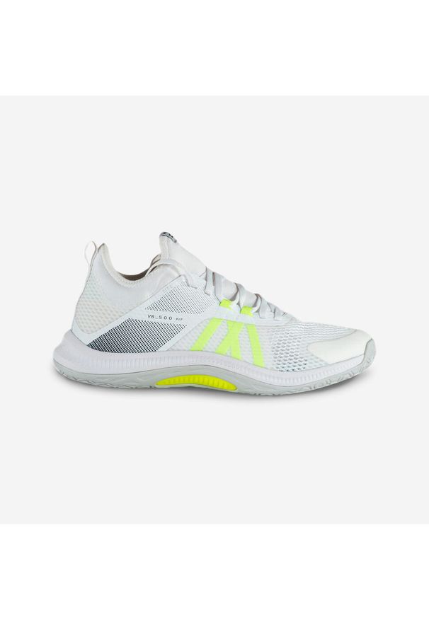 ALLSIX - Buty do siatkówki męskie Allsix 500 FIT. Kolor: żółty, szary, zielony, wielokolorowy, biały. Materiał: kauczuk. Szerokość cholewki: normalna. Sport: siatkówka