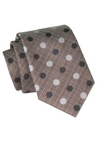 Alties - Krawat - ALTIES - Brązowy w Grochy. Kolor: brązowy, wielokolorowy, beżowy. Materiał: tkanina. Wzór: grochy. Styl: elegancki, wizytowy #1