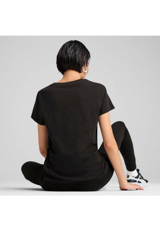 Koszulka Puma Ess Metallic Tee, Kobiety. Kolor: czarny. Materiał: bawełna, materiał
