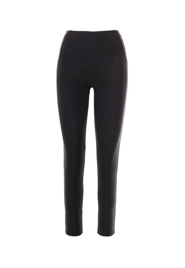Born2be - Czarne Legginsy Amarhiphae. Kolor: czarny. Materiał: dzianina. Długość: długie. Wzór: aplikacja. Styl: sportowy