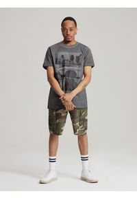 Diverse - T-shirt męski z nadrukiem JACKALSS E S1818 - - Rozmiar: L. Kolor: szary. Materiał: bawełna. Wzór: nadruk #3