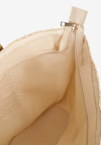 Renee - Beżowa Torebka Typu Shopper z Plecionki Reviane. Kolor: beżowy. Styl: biznesowy