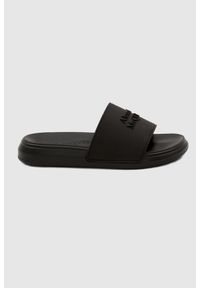 Alexander McQueen - ALEXANDER MCQUEEN Czarne klapki męskie z logo, Rozmiar 43. Kolor: czarny