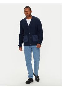 Wrangler Kardigan 112357288 Niebieski Relaxed Fit. Kolor: niebieski. Materiał: syntetyk