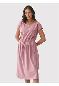 Tatuum Sukienka codzienna Natula T2215.197 Różowy Regular Fit. Okazja: na co dzień. Kolor: różowy. Materiał: bawełna. Typ sukienki: proste. Styl: casual