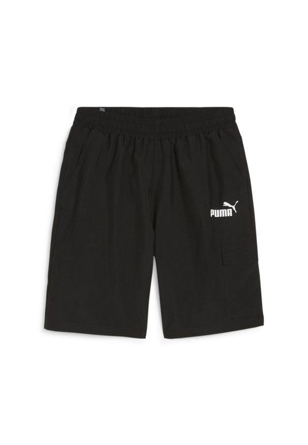 Puma - Męskie szorty cargo z tkaniny ESS PUMA Black. Kolor: czarny. Materiał: tkanina. Długość: krótkie. Sport: fitness