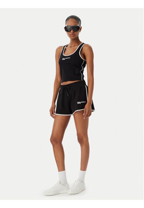 Karl Lagerfeld Jeans Szorty sportowe B2W10125 Czarny Regular Fit. Kolor: czarny. Materiał: bawełna