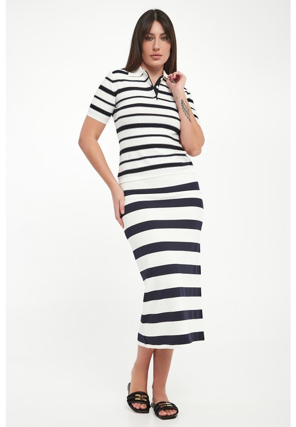 Sweter damski z kołnierzem polo Carioca MM. Typ kołnierza: polo