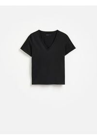 Reserved - Bawełniany t-shirt - czarny. Kolor: czarny. Materiał: bawełna #1