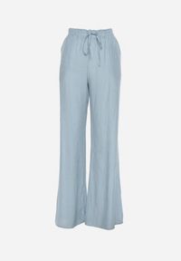 Born2be - Jasnoniebieskie Szerokie Spodnie z Wiskozy Zyona. Kolor: niebieski. Materiał: wiskoza #3