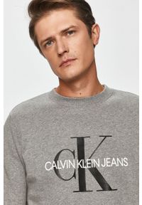 Calvin Klein Jeans - Bluza J30J314313.NOS. Okazja: na co dzień. Kolor: szary. Materiał: dzianina. Wzór: nadruk. Styl: casual #5