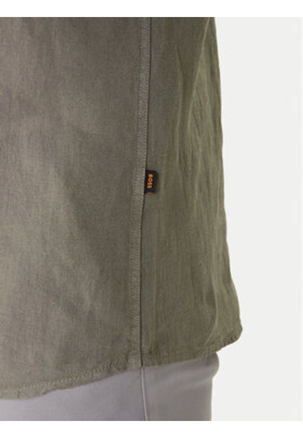 BOSS Koszula Relegant 50567579 Szary Regular Fit. Kolor: szary. Materiał: len