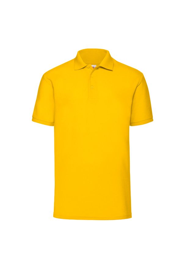 FRUIT OF THE LOOM - Męska Koszulka Polo 65/35. Typ kołnierza: polo. Kolor: żółty, pomarańczowy, wielokolorowy