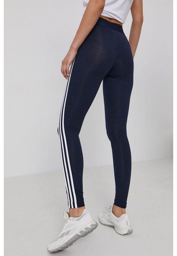 Adidas - adidas - Legginsy. Kolor: niebieski. Materiał: bawełna