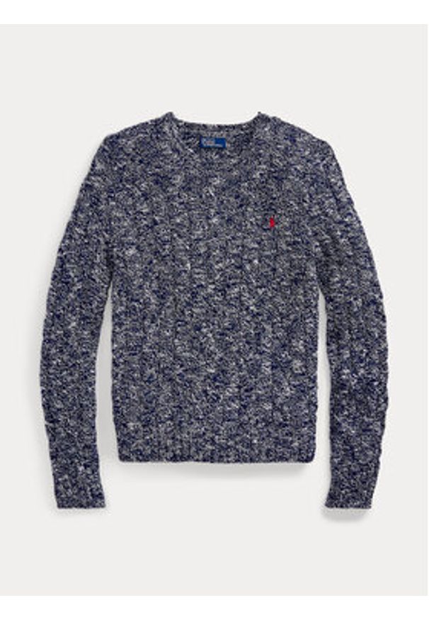 Polo Ralph Lauren Sweter 211947924002 Granatowy Slim Fit. Typ kołnierza: polo. Kolor: niebieski. Materiał: bawełna