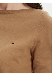 TOMMY HILFIGER - Tommy Hilfiger Sweter WW0WW40099 Brązowy Regular Fit. Kolor: brązowy. Materiał: syntetyk #5