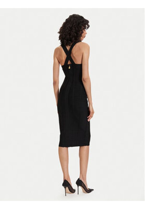 Elisabetta Franchi Sukienka koktajlowa AM-24D-62E2-V790 Czarny Slim Fit. Kolor: czarny. Materiał: wiskoza. Styl: wizytowy