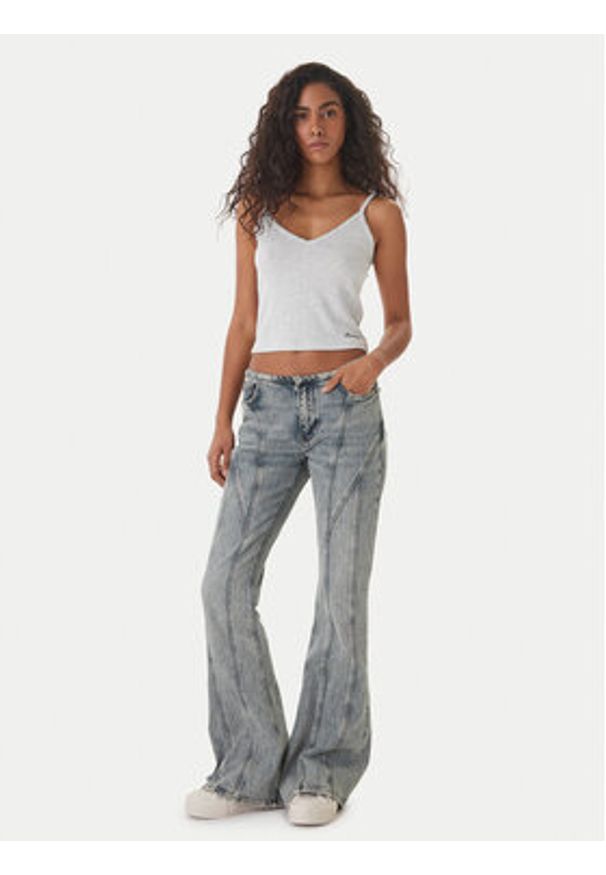 Guess Jeans Top W6GPB5 KG372 Szary Regular Fit. Kolor: szary. Materiał: syntetyk