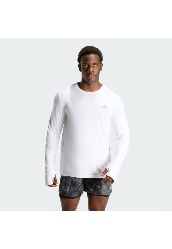 Adidas - Koszulka adi365 Running Essentials Longsleeve. Kolor: biały. Długość rękawa: długi rękaw. Technologia: ClimaCool (Adidas). Długość: długie. Sport: bieganie